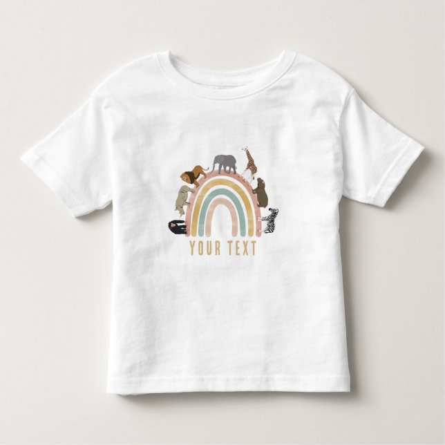 T-shirt Pour Les Tous Petits Les animaux de la jungle arc-en-ciel (Devant)