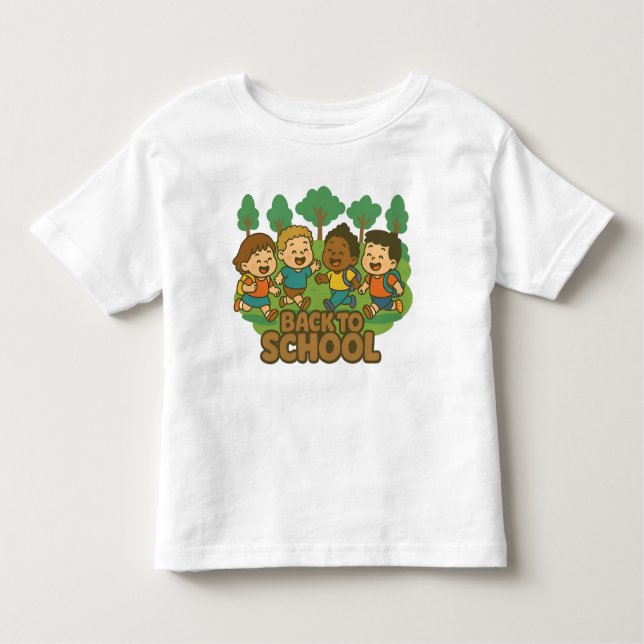 T-shirt Pour Les Tous Petits Les Enfants Joyeux Courir (Devant)