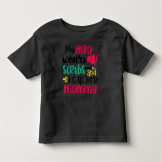 T-shirt Pour Les Tous Petits Les Enfants, Mon Héros Porte Des Gouffres Et Je L'