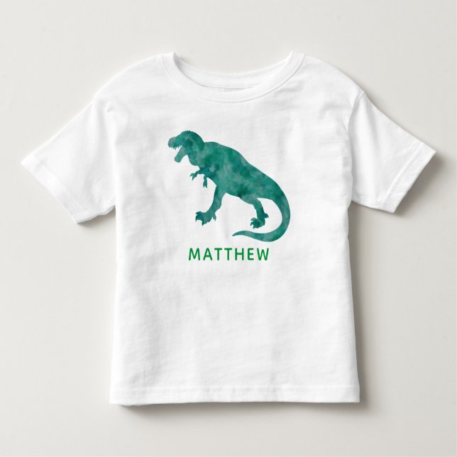 T-shirt Pour Les Tous Petits Les enfants ont personnalisé le dinosaure vert (Devant)