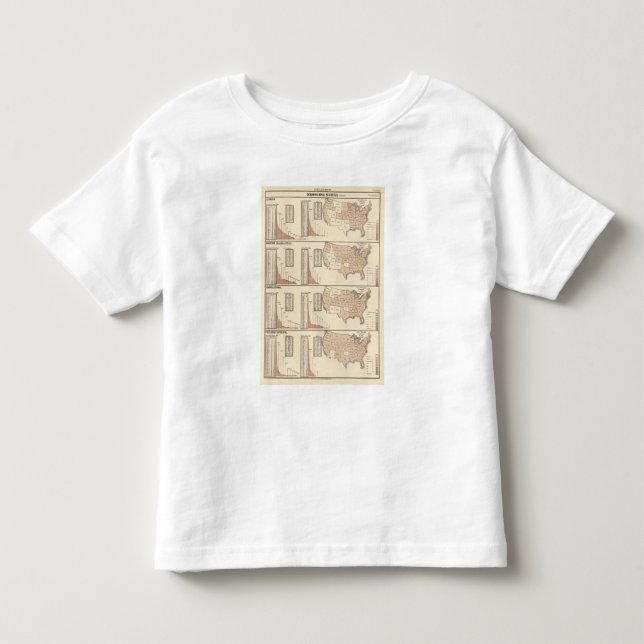 T-shirt Pour Les Tous Petits Les Etats-Unis ont lithographié des cartes (Devant)