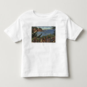 T-shirt Pour Les Tous Petits Les filles profitent d'une Vista de Laguna Shores