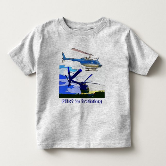 T-shirt Pour Les Tous Petits les hélicoptères pilotent dans la formation (Devant)