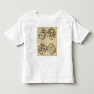 T-shirt Pour Les Tous Petits Les hémisphères remettent la carte d'atlas couleur
