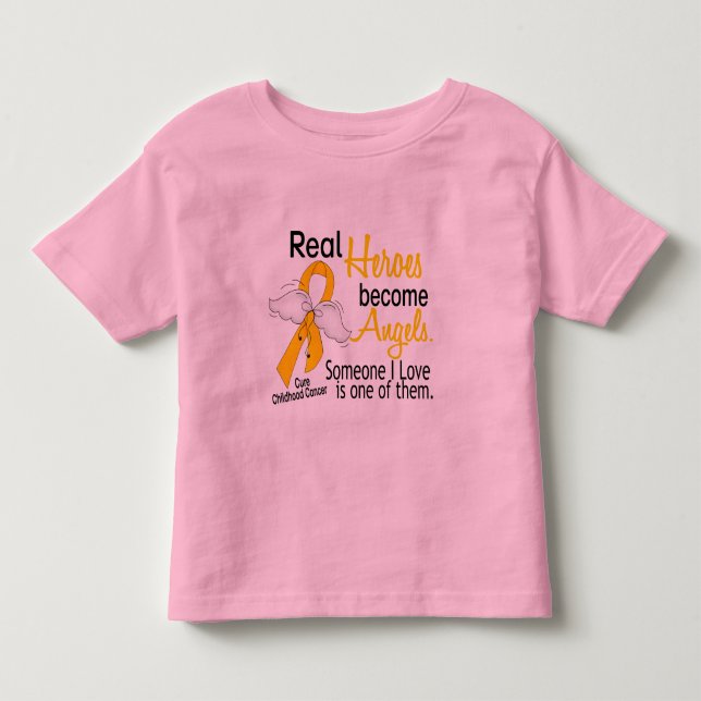 T-shirt Pour Les Tous Petits Les héros deviennent Cancer d'enfance d'anges (Devant)