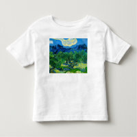 Les oliviers de Van Gogh dans un paysage montagneu