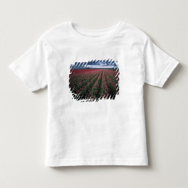 T-shirt Pour Les Tous Petits Les tulipes roses et rouges brillent sous l'obscur (Devant)