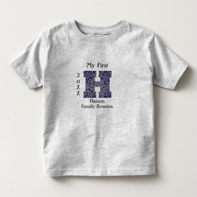 T-shirt Pour Les Tous Petits Lettre mosaïque H Nom Monogramme (Devant)