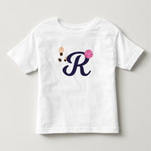 T-shirt Pour Les Tous Petits Lettre "R" Élégante brodée