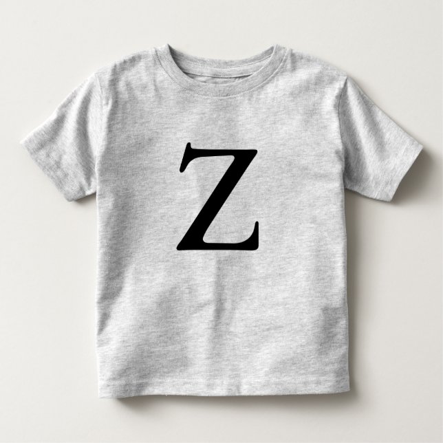 T-shirt Pour Les Tous Petits Lettre Z monogrammée noir chemise initiale (Devant)