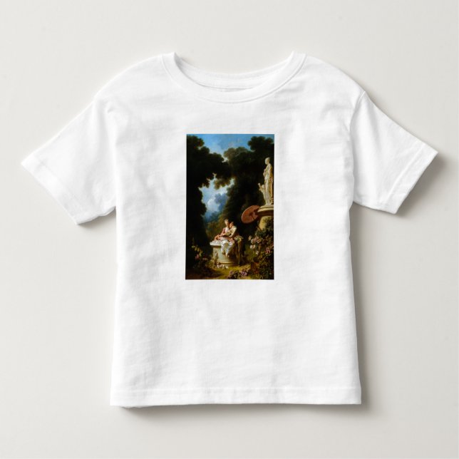 T-shirt Pour Les Tous Petits Lettres d'amour par Jean Honore Fragonard (Devant)