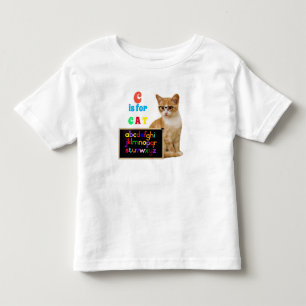 T-shirt Pour Les Tous Petits Lettres de l'alphabet Orthographe C est pour Chat