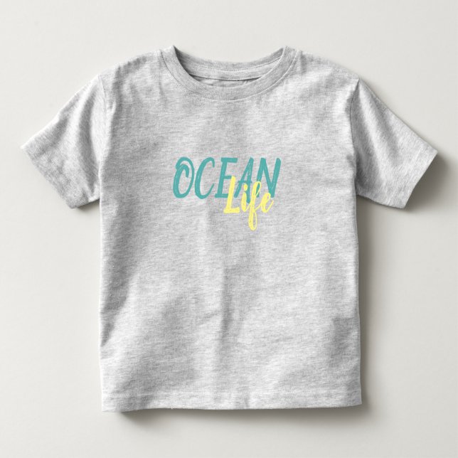 T-shirt Pour Les Tous Petits lettres OCEAN LIFE nautique | (Devant)