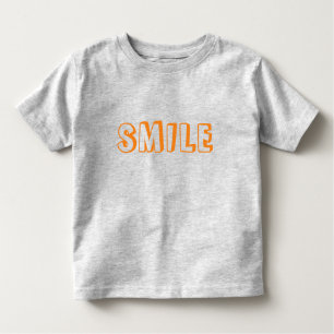 T-shirt Pour Les Tous Petits Lettres orange "Smile" gris