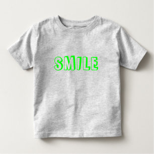 T-shirt Pour Les Tous Petits Lettres vert néon "Smile"