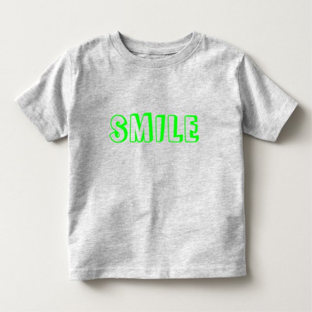 T-shirt Pour Les Tous Petits Lettres vert néon "Smile" (Devant)