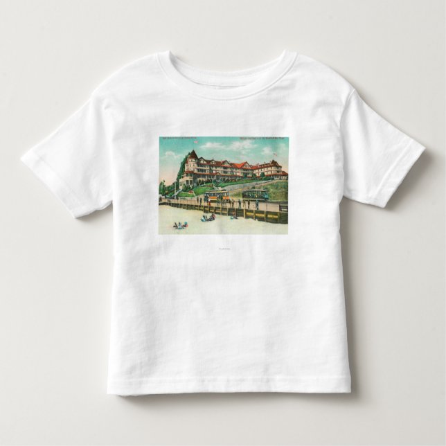 T-shirt Pour Les Tous Petits L'hôtel de plage de mer de la plage (Devant)
