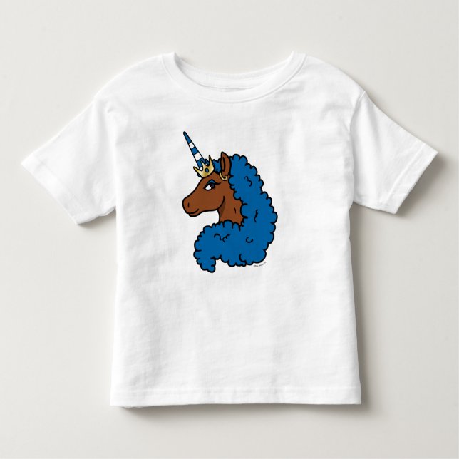 T-shirt Pour Les Tous Petits Licorne Afro Bleue (Devant)