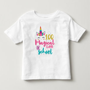 T-shirt Pour Les Tous Petits Licorne Mignonne 100 Jours Magiques D'École
