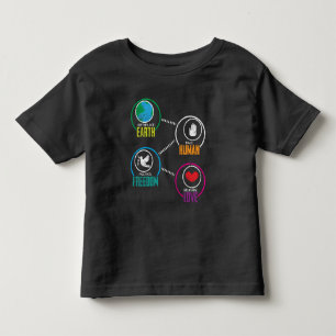 T-shirt Pour Les Tous Petits Lieu de naissance Terre Race Paix humaine Liberté