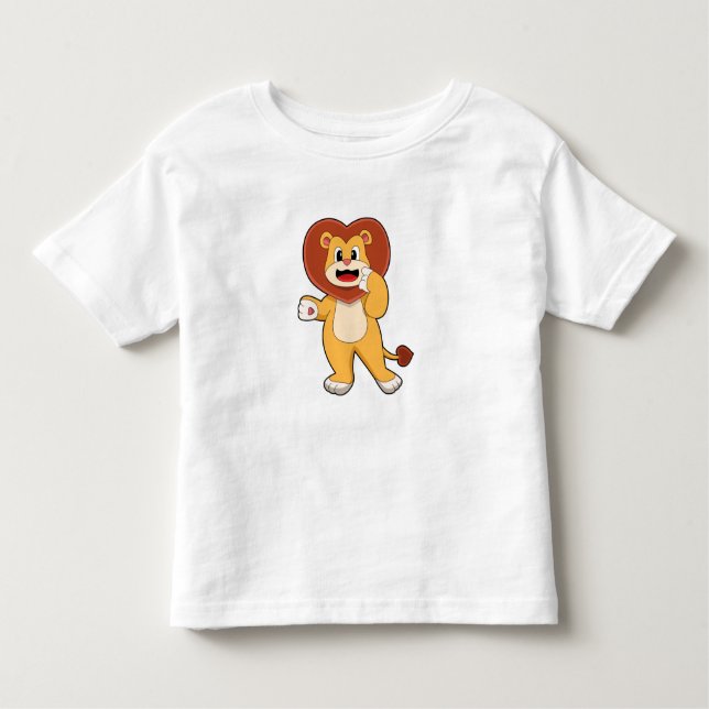 T-shirt Pour Les Tous Petits Lion avec coeur (Devant)