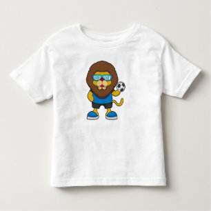 T-shirt Pour Les Tous Petits Lion comme joueur de football avec Soccer