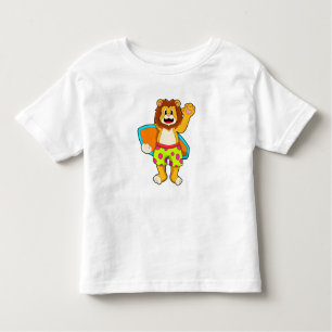 T-shirt Pour Les Tous Petits Lion comme surfer avec Surfer