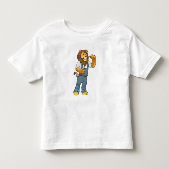 T-shirt Pour Les Tous Petits Lion comme tournevis de Handyman (Devant)
