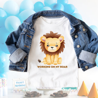 T-shirt Pour Les Tous Petits Lion drôle Travailler sur mon rasoir