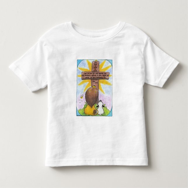 T-shirt Pour Les Tous Petits Lion et agneau à la croix (Devant)