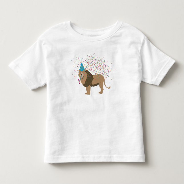 T-shirt Pour Les Tous Petits Lion Jungle Fêter les animaux faire la fête (Devant)