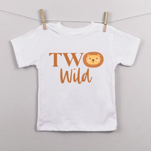 T-shirt Pour Les Tous Petits Lion Jungle Safari animal deux Wild 2e anniversair (Créateur téléchargé)