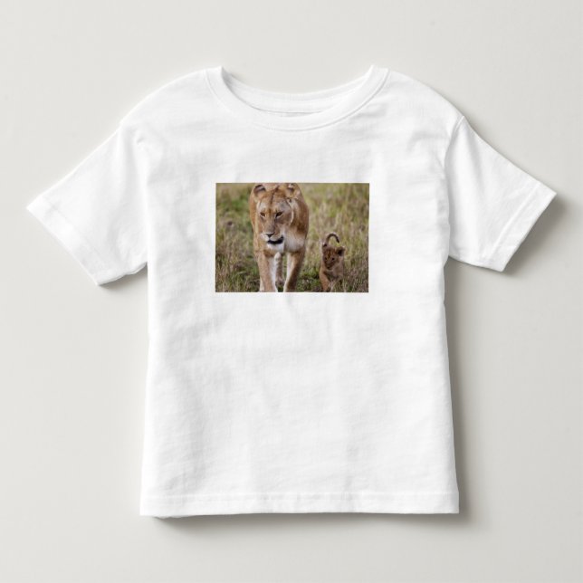 T-shirt Pour Les Tous Petits Lionne avec son petit (Devant)