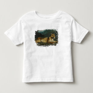 T-shirt Pour Les Tous Petits Lionne reposant, c.1855 (huile sur le panneau)