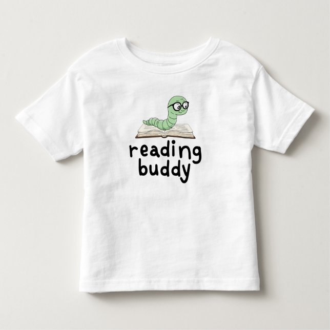 T-shirt Pour Les Tous Petits Lire Buddy Cute Bookwort Avec Livre (Devant)