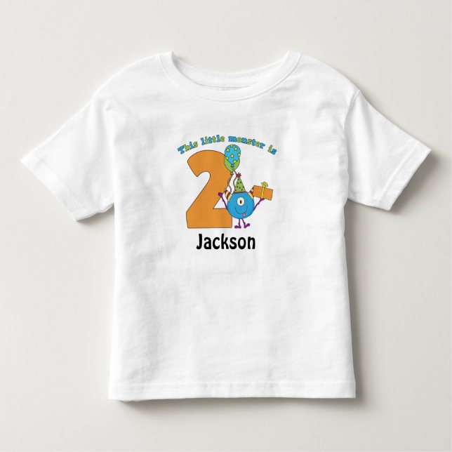 T-shirt Pour Les Tous Petits Little Monster Kids 2e anniversaire Personnalisé (Devant)