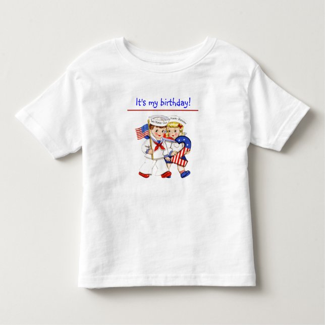 T-shirt Pour Les Tous Petits Little Sailor Twins 2ème anniversaire chemise (Devant)