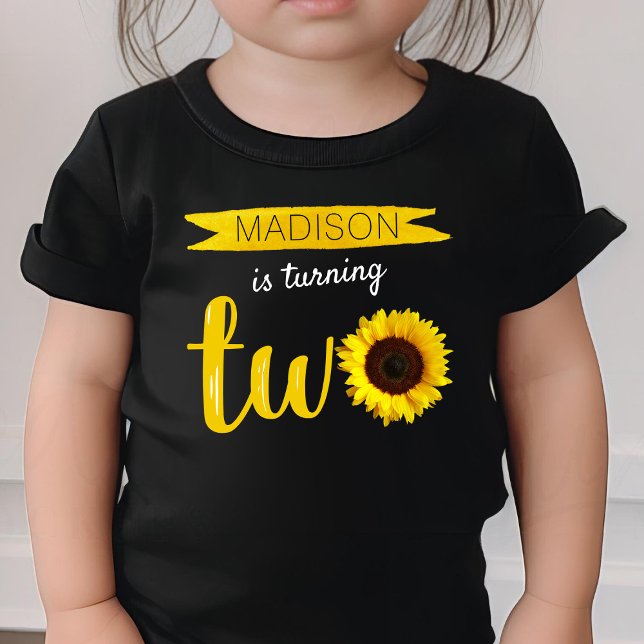 T-shirt Pour Les Tous Petits Little Sunflower 2e anniversaire (Créateur téléchargé)