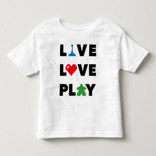 T-shirt Pour Les Tous Petits Live, Love, Play Black Text Toddler Shirt