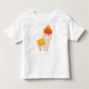 T-shirt Pour Les Tous Petits Llama D'Automne, Cute Llama, Alpaca, Llama Avec Ca