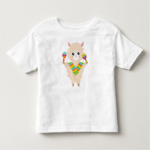 T-shirt Pour Les Tous Petits Llama mexicaine, Llama mignonne, Alpaca, Écharpe, 