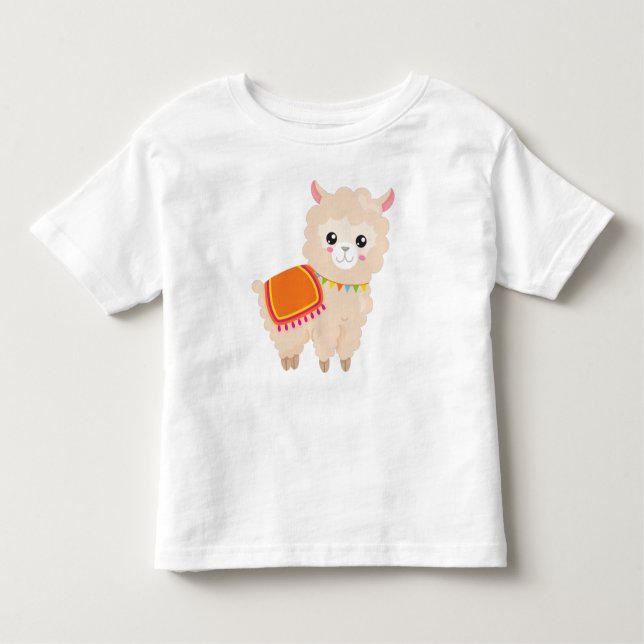 T-shirt Pour Les Tous Petits Llama mexicaine, Llama mignonne, Alpaca mignonne,  (Devant)