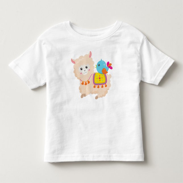 T-shirt Pour Les Tous Petits Llama mexicaine, Llama mignonne, Alpaca mignonne,  (Devant)