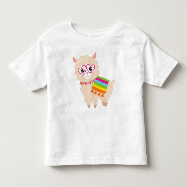 T-shirt Pour Les Tous Petits Llama mexicaine, Llama mignonne, Alpaga mignonne,  (Devant)