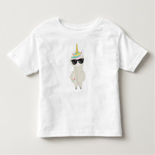 T-shirt Pour Les Tous Petits Llama Unicorne, Llama Brown, Llama Avec Lunettes D