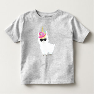 T-shirt Pour Les Tous Petits Llama Unicorne, Petite Llama, Llama Avec Lunettes 