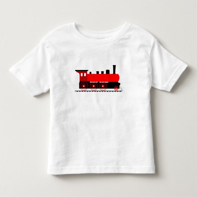 T-shirt Pour Les Tous Petits Locomotive à vapeur rouge (Devant)