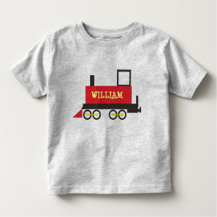 T-SHIRT POUR LES TOUS PETITS LOCOMOTIVE DU TRAIN DE NOM PERSONNALISÉ