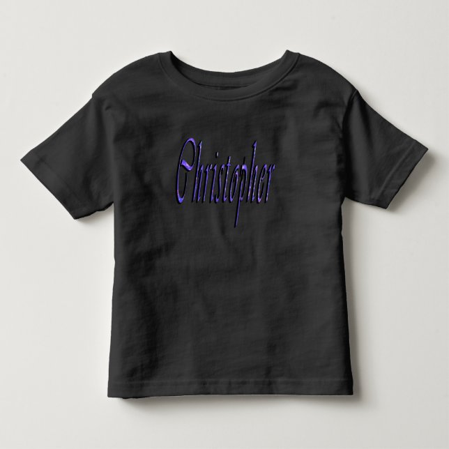 T-shirt Pour Les Tous Petits Logo du nom de Christopher bleu, (Devant)