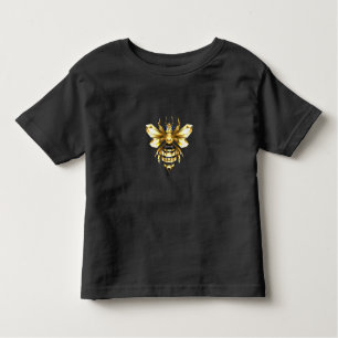 T-shirt Pour Les Tous Petits Logo Faux Gold Foil Bee Polygonal sur Noir
